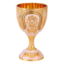 Stylish Zinc Alloy High Foot Glass Lavishness-1 Golden White