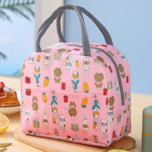 TRIEIY Isolierte Lunchtasche, rosa Hasenmotiv, 1 Stück