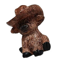 Cowboy Highlands Cow Figurine Western Resin Cow Statues with