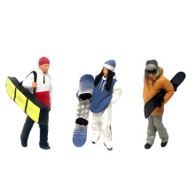 Figurine en résine peinte à la main,-Ensemble de planche à neige