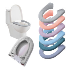 RFUGUG Soft Warm Washable Toilet Seat Cover Round Elongated