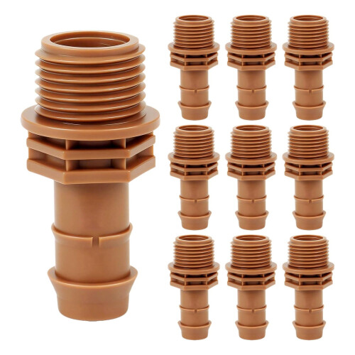 20 Pieces Yellow Plastic Threaded Hose Adapter For Efficient
