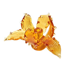 Künstlerische Glas-Iris-Blume, Miniatur-Skulptur,-Gold