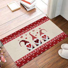 Tapis de cuisine antidérapant et absorbant à motif cœur pour la Saint-Valentin