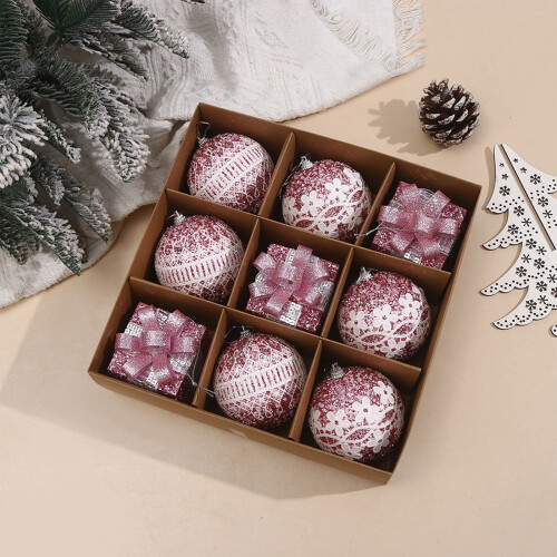 Boules de Noël décoratives, 9 pièces