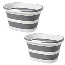 Two 16 Liter Efficient Flexible Containers-16 liters gray