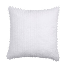 Levtex Home Pom Pom Euro Sham 26x26 inch wit katoen