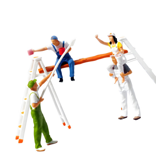 Mini figurines détaillées d'ouvriers de la-Ensemble de brossage
