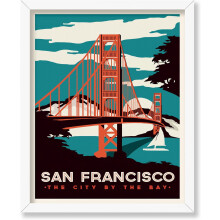 Vintage San Francisco reseaffisch väggkonst 11x14