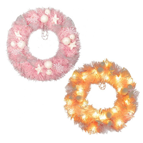 Couronne de Noël artificielle avec boules décoratives