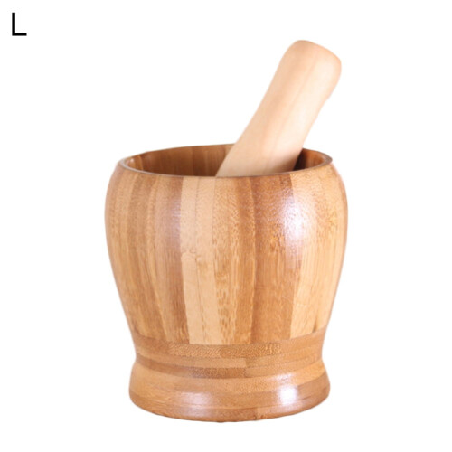 Ensemble mortier et pilon à ail en bois