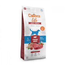 CALIBRA DOG life cibo secco per cani adulti di taglia media, manzo fresco, 12 kg