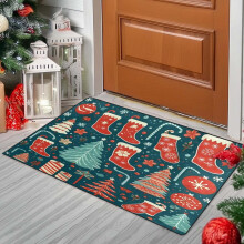 Tapis décoratif de Noël 60 x 40 cm, tapis anti-éraflures moderne