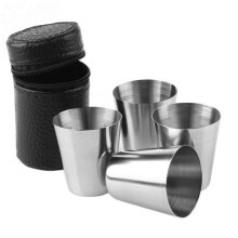 Prettyui Edelstahl-Kaffee- und Bierbecher, 4 Stück, 30 ml