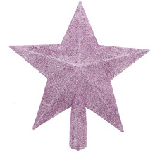 Étoile rose pailletée pour sapin de Noël 20 cm