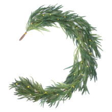 Guirlanda de pinheiro Norfolk para decoração de Natal, 1,80 m (6 pés)
