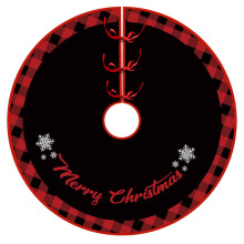 Jupe de sapin de Noël Wadada à carreaux rouges et noirs de style Buffalo, 122 cm (48 pouces)