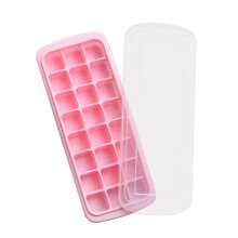 Bandeja de silicona para cubitos de hielo Miyuadkai, color rosa, molde para congelador de 24 cubitos