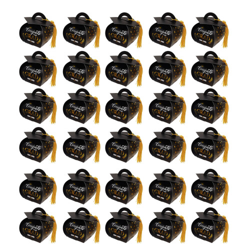 1 Set Elegant Graduation Cap Shape Candy-new black 30 pieces