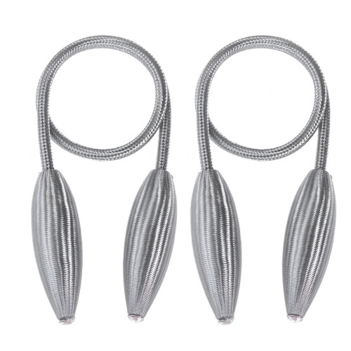 Embrasses de rideaux décoratives grises en corde (2 pièces)