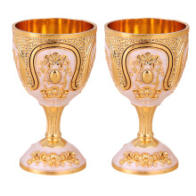 Retro Style Metal Wine Cup For Bourbons Tequilas-2 Golden White