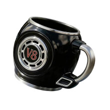 Decorative Mug Resin Exterior And Stainless Steel-Black