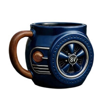 Car Themed Coffee Cup Resin Exterior And Stainless Steel-Blue