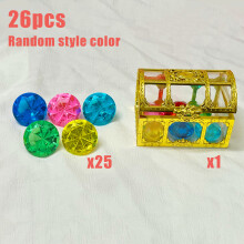 Kit de excavación de gemas para niños, caja del Tesoro pirata con 25 gemas de cristal coloridas, juego de aventura de excavación,