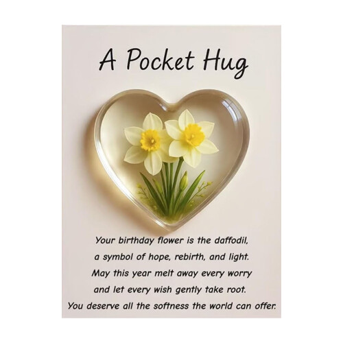 Heart-Shaped Acrylic Pocket Hug Keepsake with Greeting Card 1