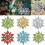 Light Blue Glitter Snowflake Ornaments 6PCS 3.9 inch 7