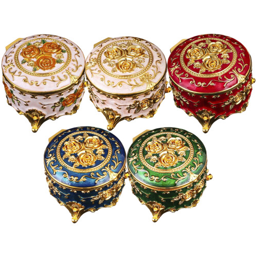 Decorative Round Accessory Organizers Featuring-golden white 1