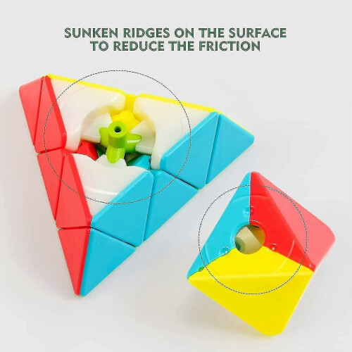 Speed Cube Pyramid,3x3x3 Stickerless Frosted Triangle Puzzle Magic Cube 1