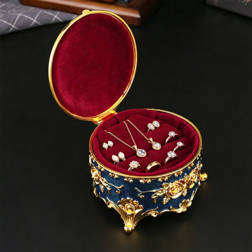 Decorative Round Accessory Organizers Featuring-golden white 2
