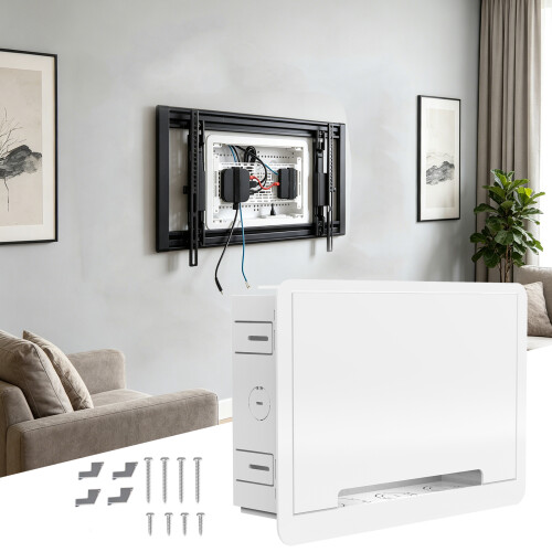 Recessed TV Outletand Networks Enclosure Structured Wiring 1