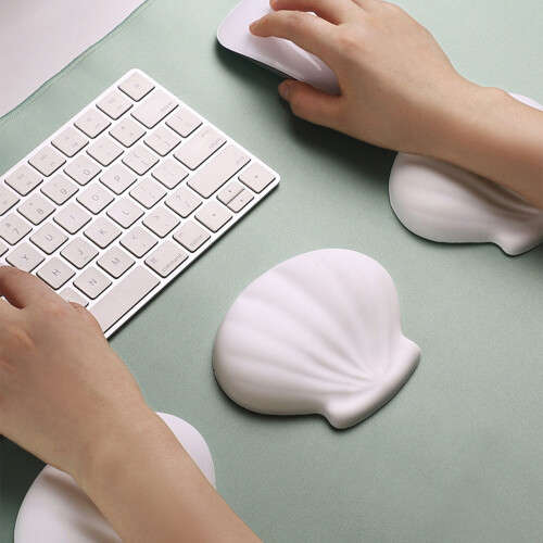 Repose-poignet en Silicone pour souris, coque-Blanc 2