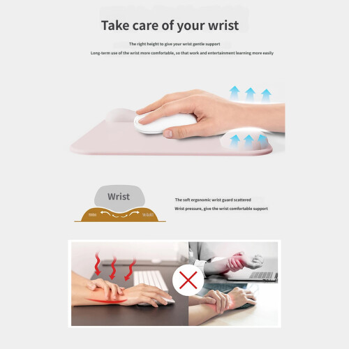 Ergonomic Double Supports Gels Wrist Rest Mouse Pad With-Black 2