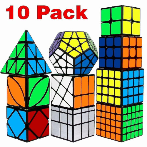 Speed Cube Set,magic Cube Bundle 2x2 3x3 4x4 5x5 Pyramid - Puzzles Cube Toys Gift Set Of 10