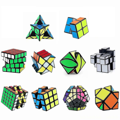 Speed Cube Set,magic Cube Bundle 2x2 3x3 4x4 5x5 Pyramid - Puzzles Cube Toys Gift Set Of 10 1