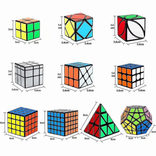 Speed Cube Set,magic Cube Bundle 2x2 3x3 4x4 5x5 Pyramid - Puzzles Cube Toys Gift Set Of 10 2