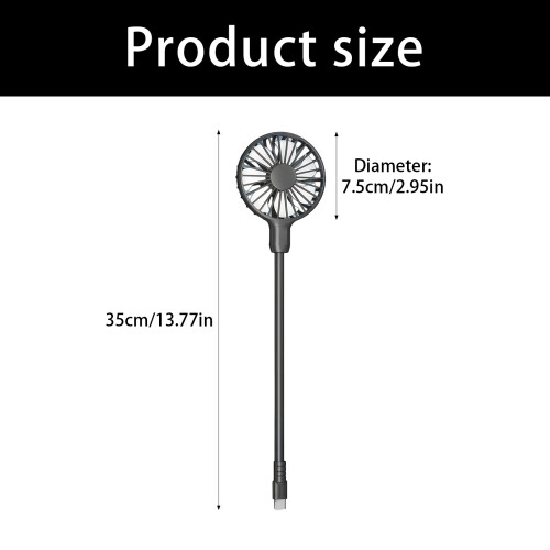 Type C Desk Fan Adjustable Neck Quiet Motor for Home-White 2