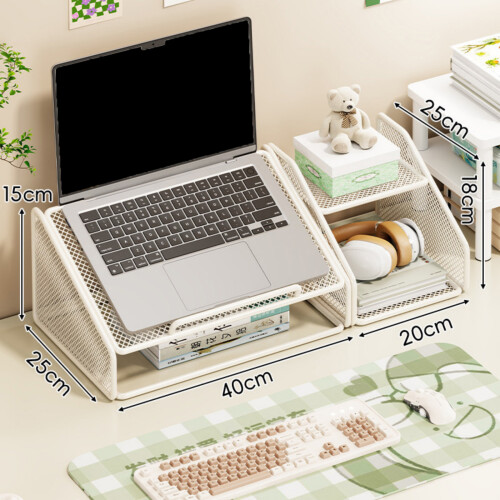 Metal Laptop Stand Computer Desk Holder-White Combination D 1