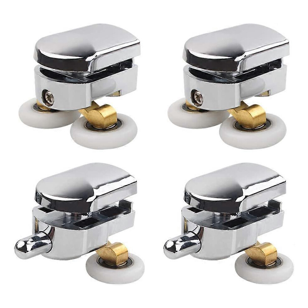 Shower Door Roller, 4Pcs Double Rollers For Shower Door Sliding Rollers Door Replacement Wheel 747887433148