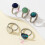 Fashionable Adjustable Ring Showcasing Natural Seashells-C 4