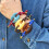 Unique Multicolor Knotted Wristband With Customizable Fit-Red 7
