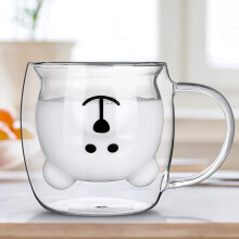 Mug en verre Ă double paroi en forme d'ours, 250 ml