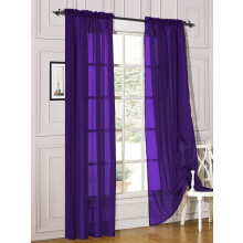 2 Stück transparente Voile-Gardinenpaneele mit Stangendurchzug