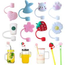 TOSEERY couvre-paille réutilisable en silicone, lot de 8