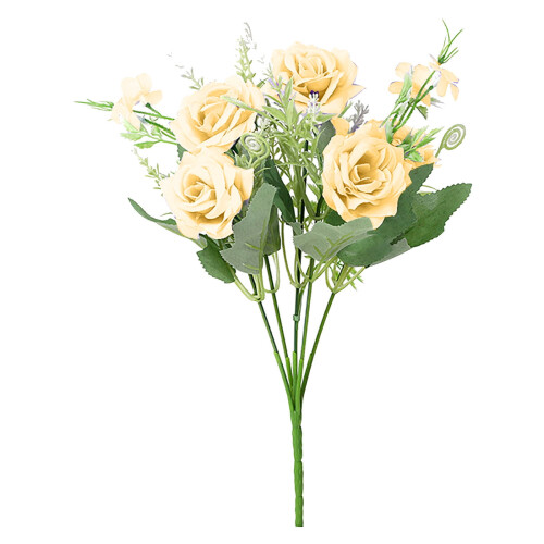 Ramo de rosas artificiales de seda estilo nórdico YOBOLK