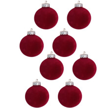 Palline di Natale in velluto da 3,15 pollici (8 pezzi)