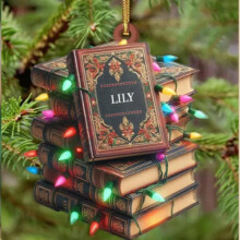 Decorazione per libreria in acrilico e legno 2D a tema amore per i libri.